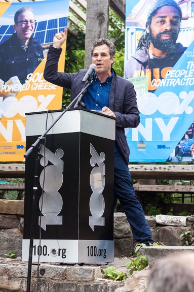 Mark Ruffalo speaks at a Solutions Project event