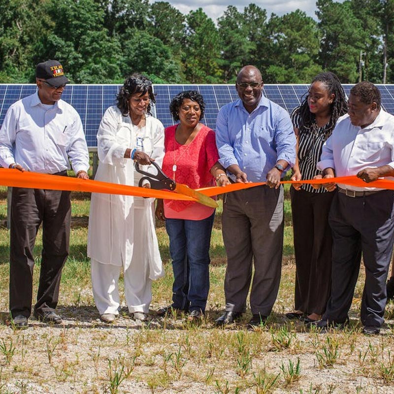 Solar farm ribbon cutting