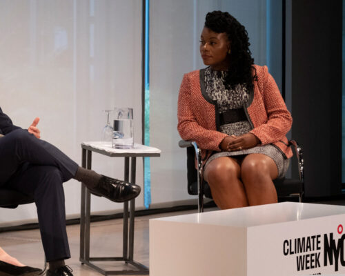 Gloria Walton on stage at Climate Week NYC