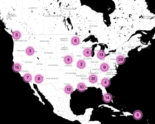 U.S. map showing locations of grantee-partners all across the country.