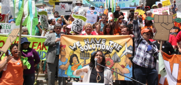 Rahwa Ghirmatzion at Albany Action protest